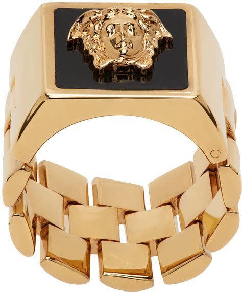 versace ring black gold|Versace ring real gold.